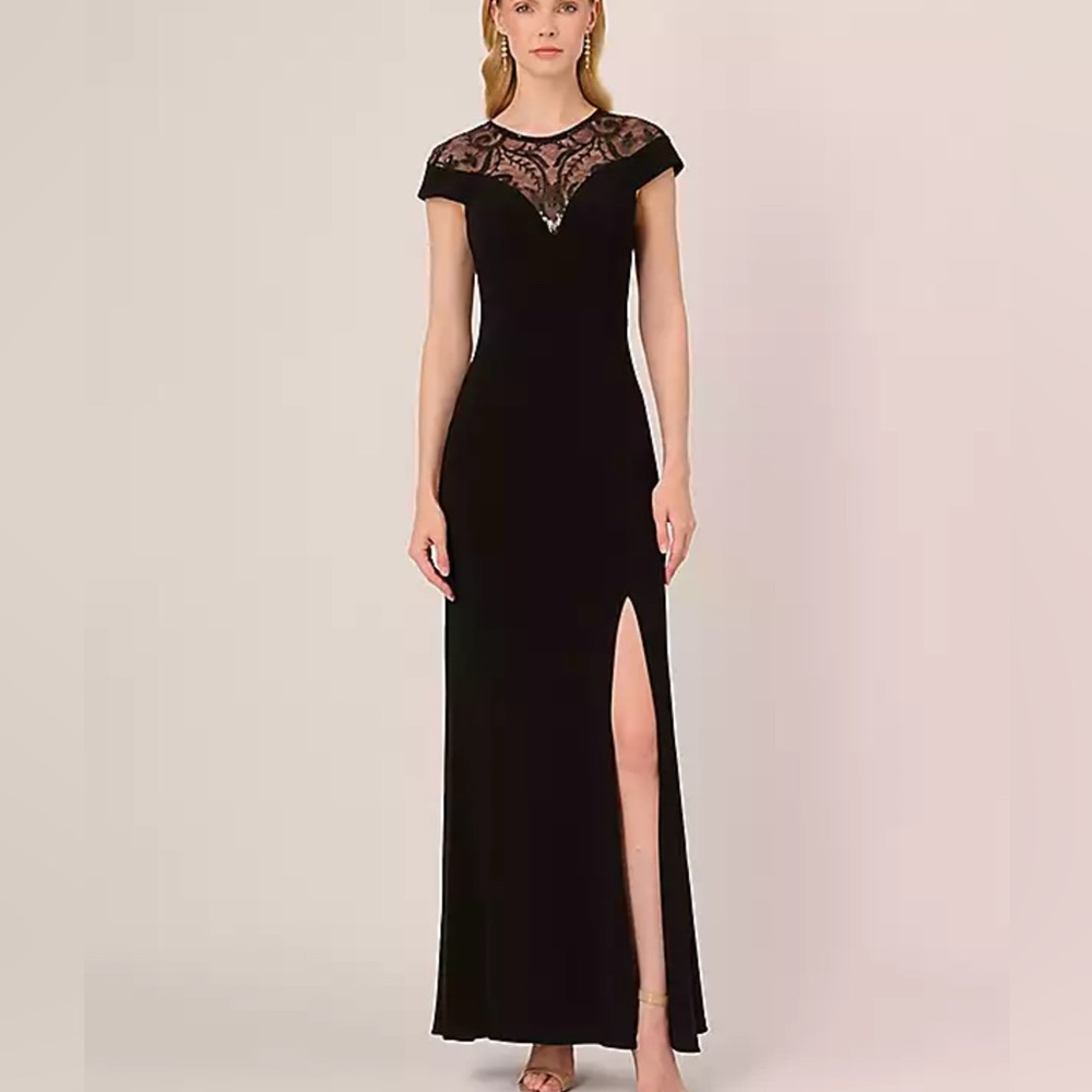 Adrianna Papell Women's Beaded Jersey Gown size 2 new with tag